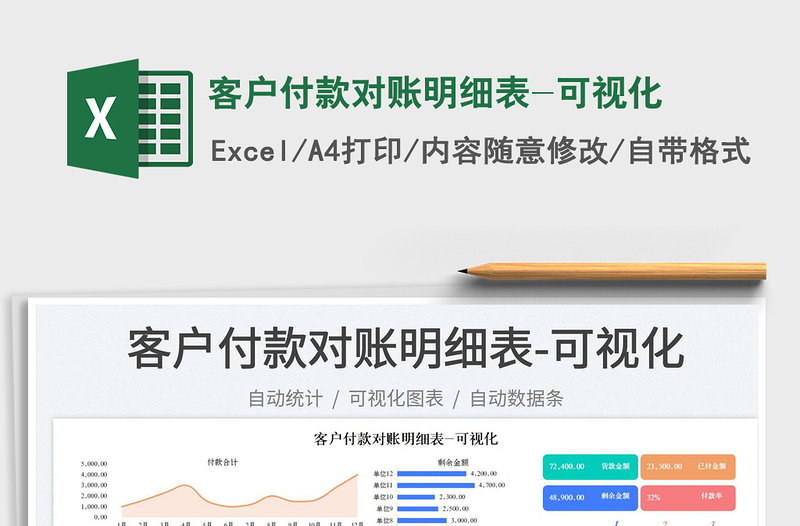 客户付款对账明细表-可视化