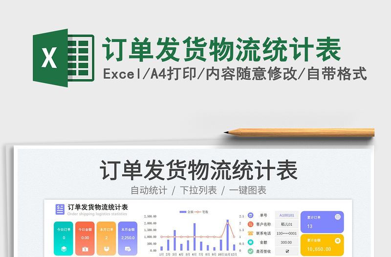 訂單發(fā)貨物流統(tǒng)計表免費下載