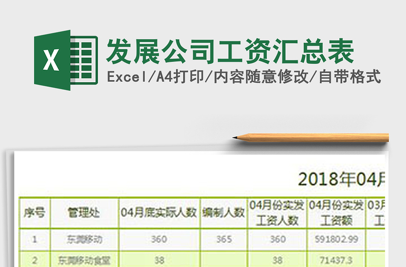 2021年發(fā)展公司工資匯總表