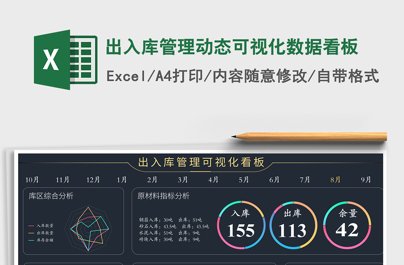 2021年出入庫(kù)管理動(dòng)態(tài)可視化數(shù)據(jù)看板