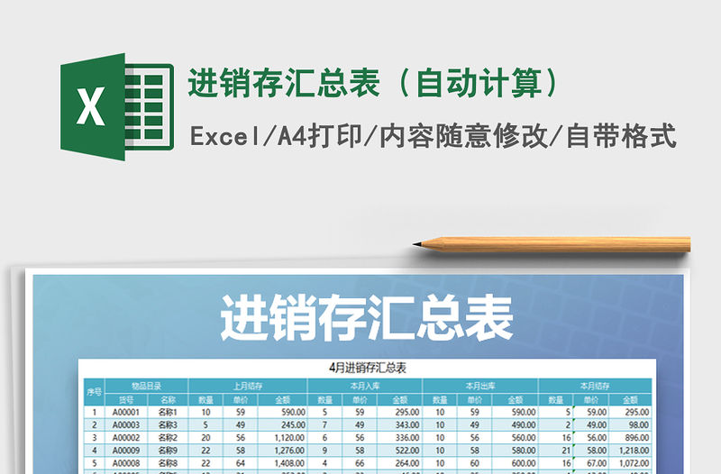 2022年進銷存匯總表（自動計算）免費下載