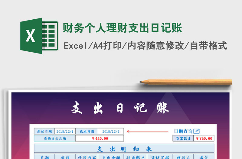 2021年財務個人理財支出日記賬
