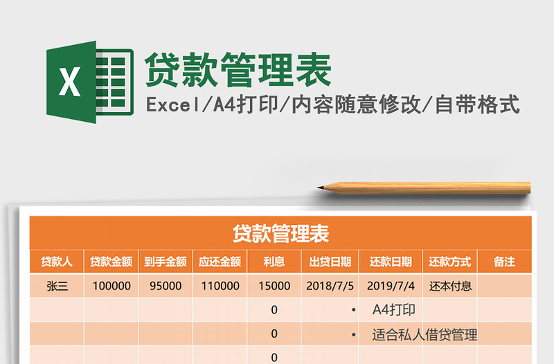 2021年貸款管理表
