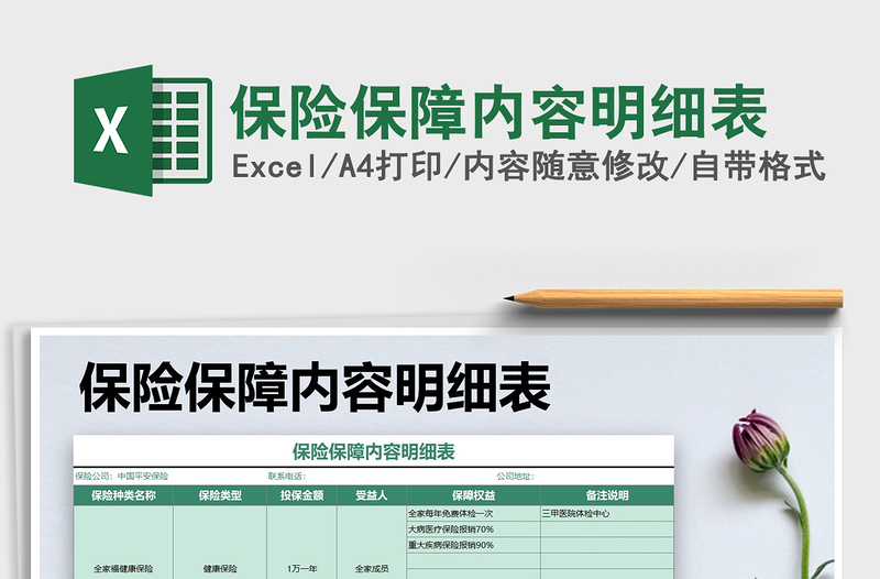 2021年保險(xiǎn)保障內(nèi)容明細(xì)表