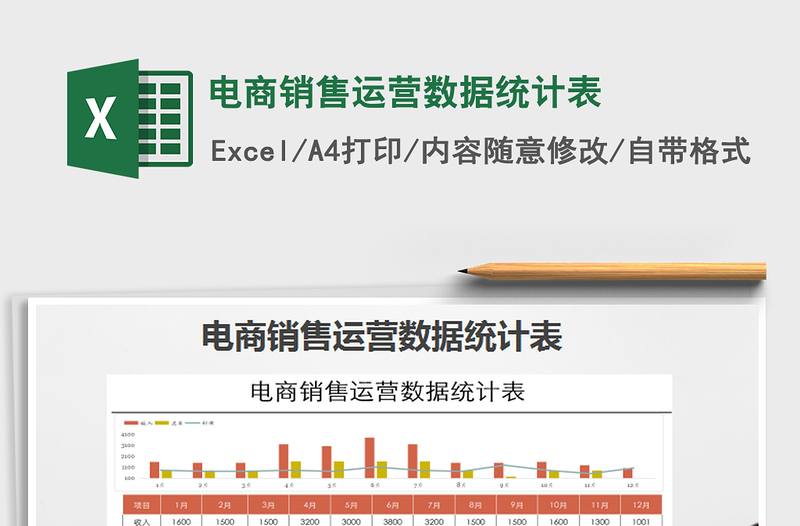 2021年电商销售运营数据统计表免费下载