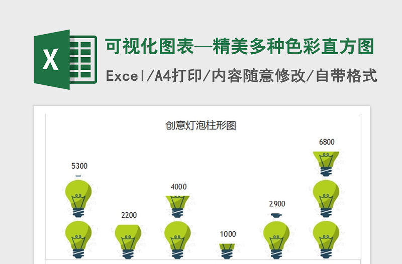2021年可視化圖表—精美多種色彩直方圖免費下載
