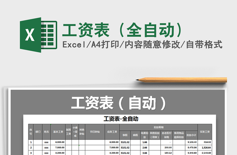 2022年工資表(全自動)
