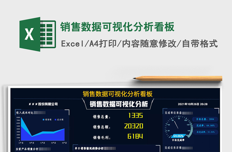 2021銷售數(shù)據(jù)可視化分析看板免費下載