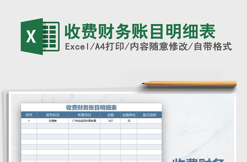 2022年收費財務賬目明細表免費下載