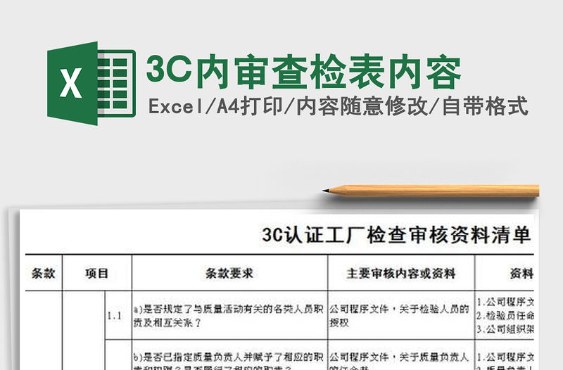 20223C內審查檢表內容免費下載