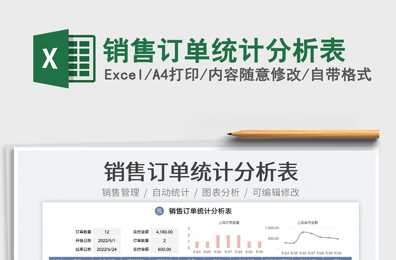2023銷售訂單統(tǒng)計(jì)分析表免費(fèi)下載