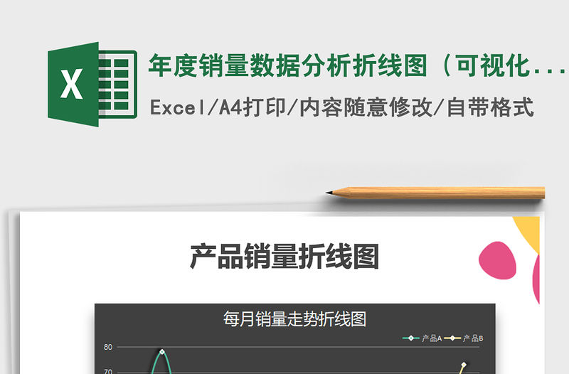 2021年年度銷量數據分析折線圖（可視化）免費下載
