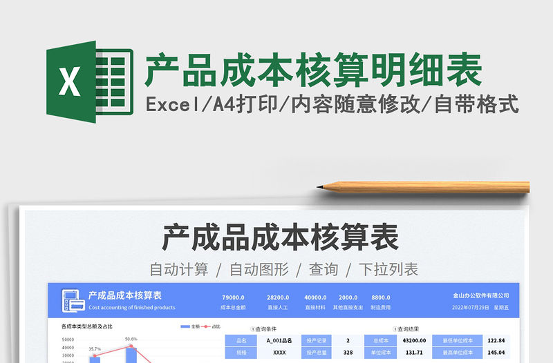 2023產品成本核算明細表免費下載