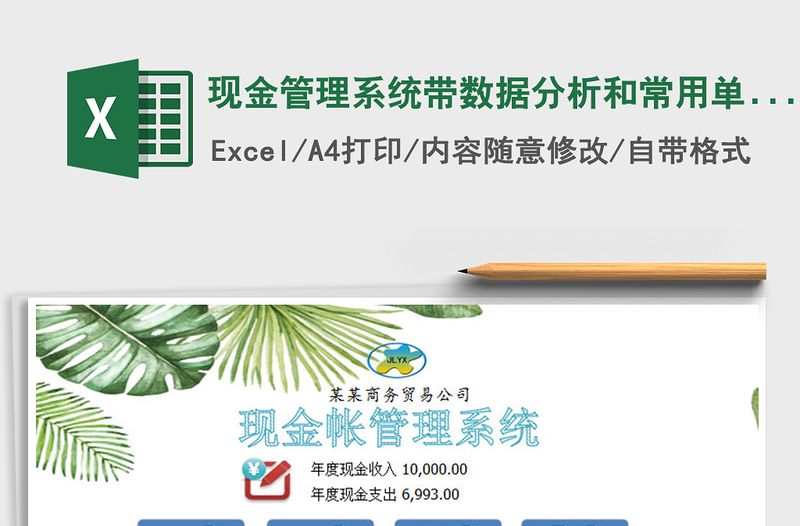 2021年現(xiàn)金管理系統(tǒng)帶數(shù)據(jù)分析和常用單據(jù)