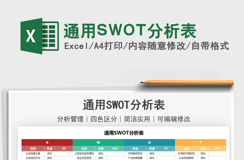 2021通用SWOT分析表免費(fèi)下載