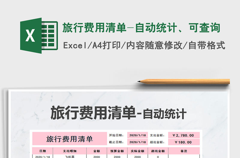 2021年旅行費(fèi)用清單-自動(dòng)統(tǒng)計(jì)、可查詢