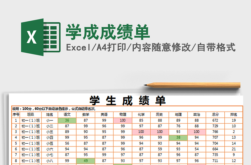 2021年学成成绩单