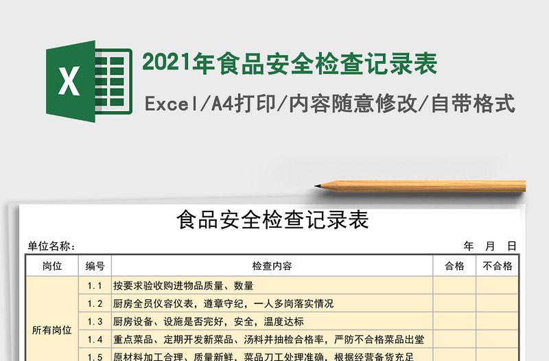 2021年食品安全檢查記錄表