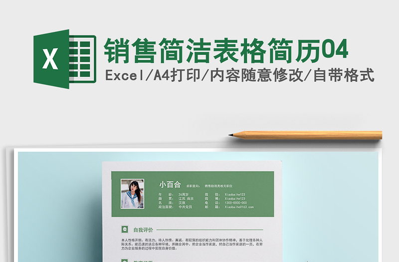 2021年銷售簡(jiǎn)潔表格簡(jiǎn)歷04