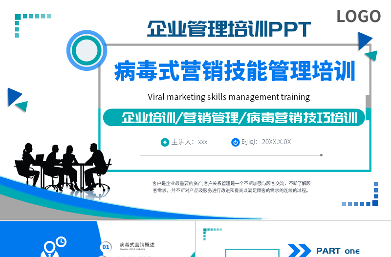 原創(chuàng)簡約企業(yè)營銷管理病毒式營銷管理口碑營銷技能培訓PPT-版權(quán)可商用