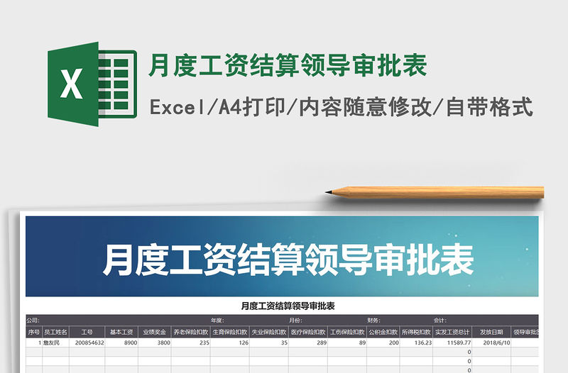 2021年月度工資結算領導審批表