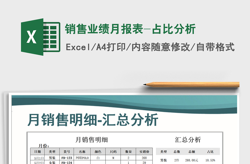 2021年銷售業(yè)績(jī)?cè)聢?bào)表-占比分析