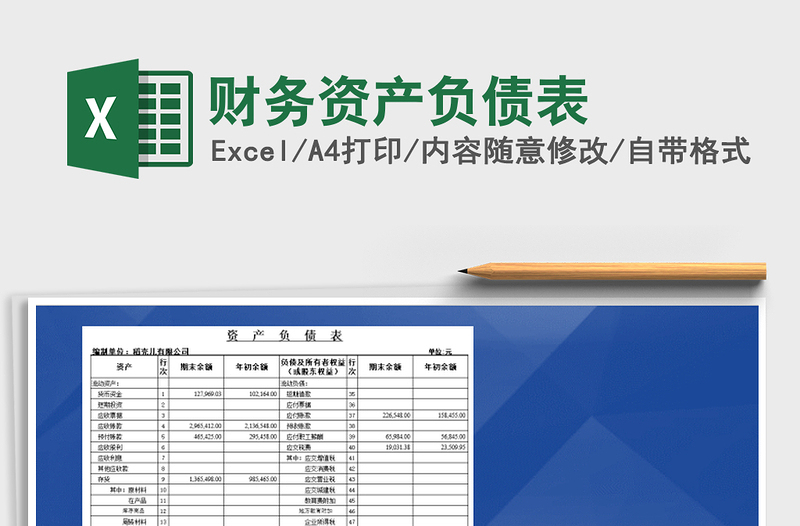 2022年財(cái)務(wù)資產(chǎn)負(fù)債表免費(fèi)下載