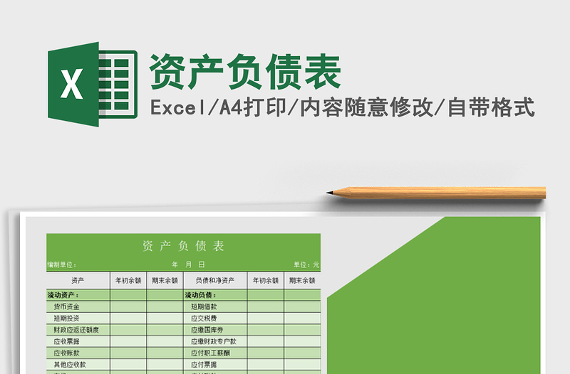 2021年資產(chǎn)負債表免費下載