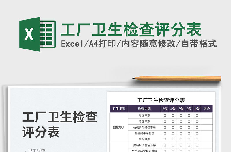 2022工廠衛生檢查評分表免費下載