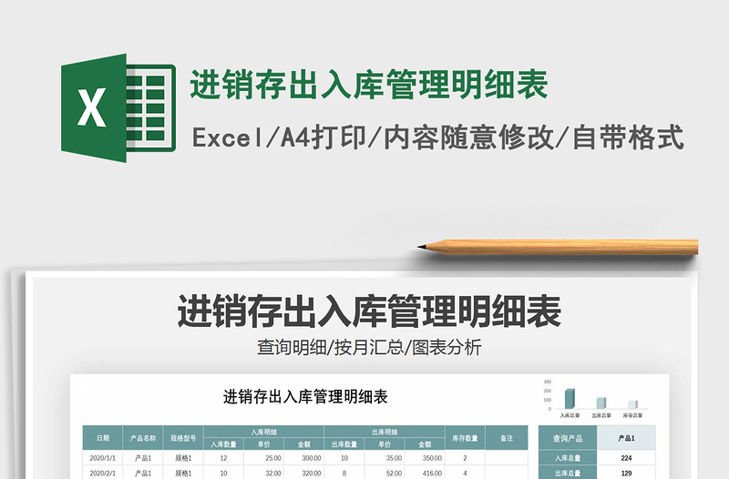 2022進(jìn)銷存出入庫管理明細(xì)表免費(fèi)下載