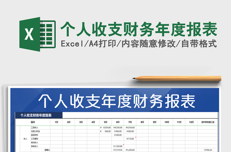 2021年個人收支財務(wù)年度報表免費下載