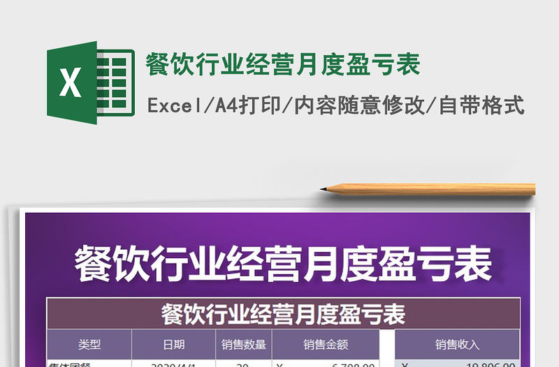 2021年餐飲行業(yè)經(jīng)營月度盈虧表