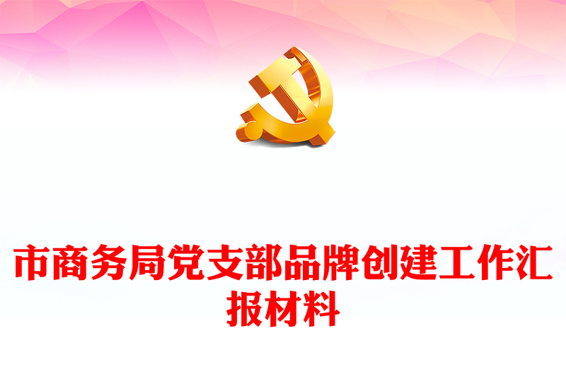 市商務(wù)局黨支部品牌創(chuàng)建工作匯報材料