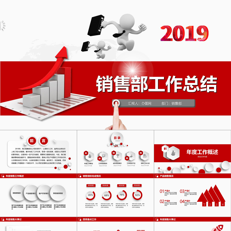 销售部工作汇报工作总结年终总结述职报告新年工作计划PPT模板 销售部工作汇报工作总结年终总结述职报告新年工作计划PPT模板