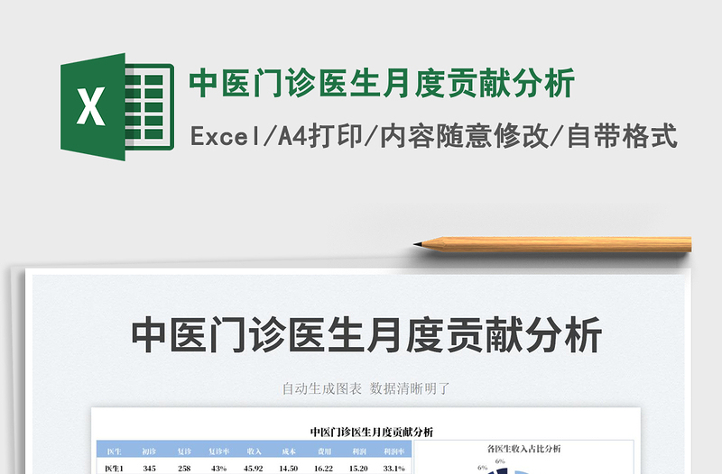 中醫(yī)門診醫(yī)生月度貢獻(xiàn)分析免費(fèi)下載