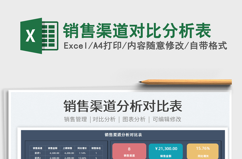 2021銷售渠道對(duì)比分析表免費(fèi)下載