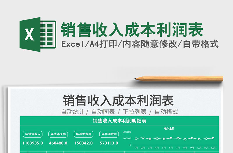 2022銷售收入成本利潤表免費下載