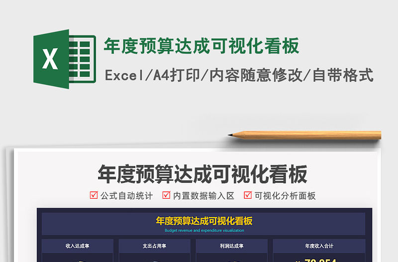 2021年度預算達成可視化看板免費下載