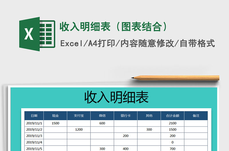 2021年收入明細表（圖表結合）