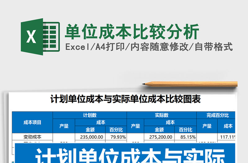2021年單位成本比較分析