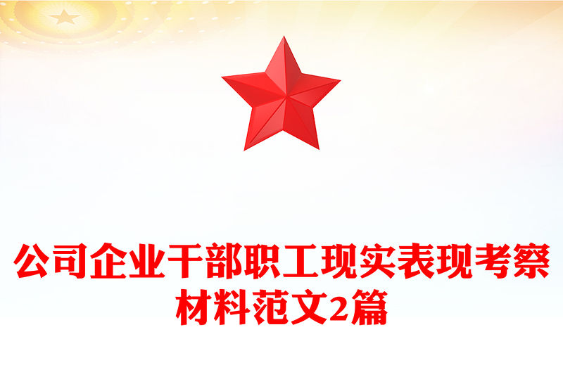 公司企業干部職工現實表現考察材料范文2篇