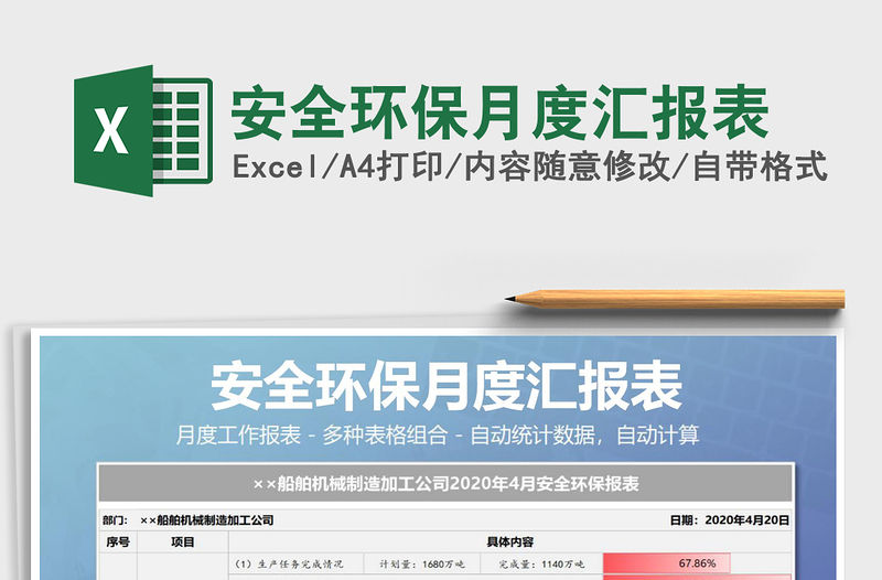 2021年安全環保月度匯報表