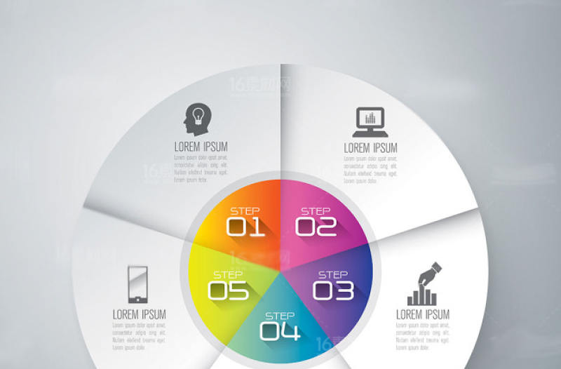 精美圓形商務信息統計圖表設計矢量素材