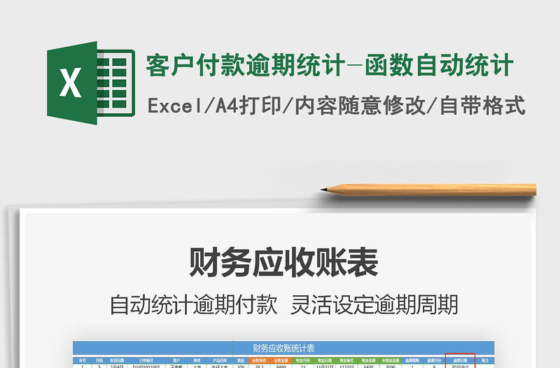 2021年客戶付款逾期統計-函數自動統計