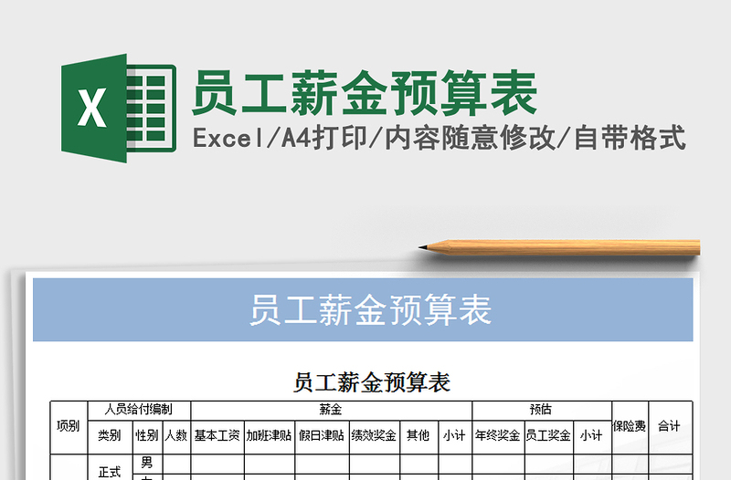 2021年員工薪金預(yù)算表