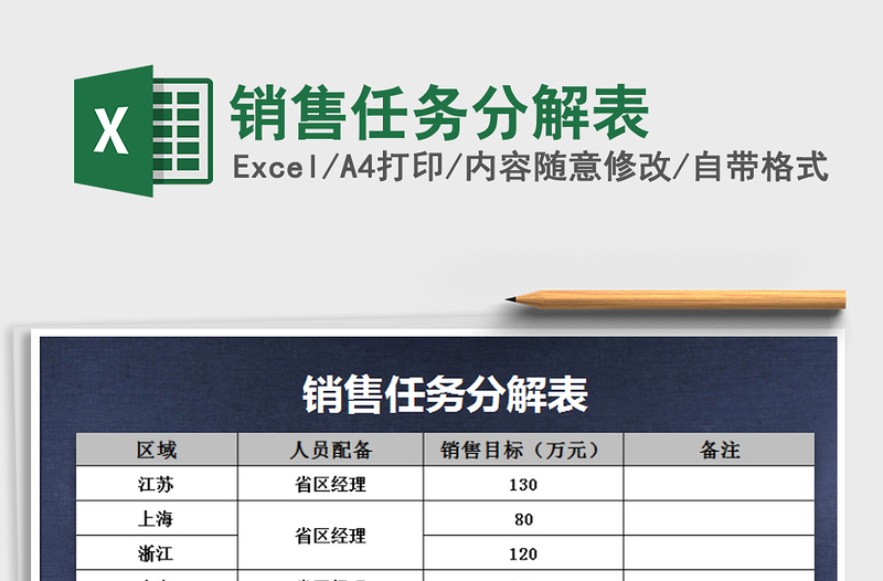 2021年销售任务分解表