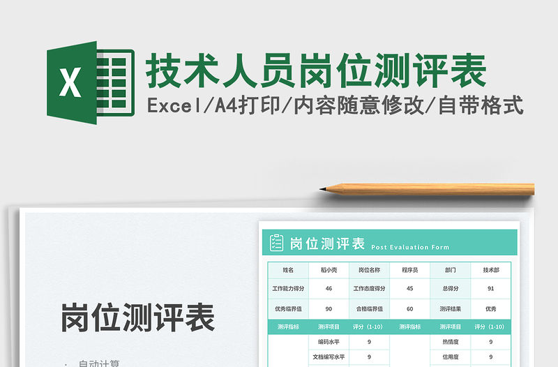 技術人員崗位測評表免費下載
