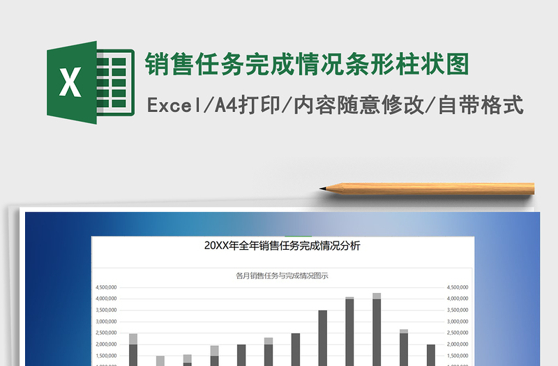 2021年銷售任務(wù)完成情況條形柱狀圖