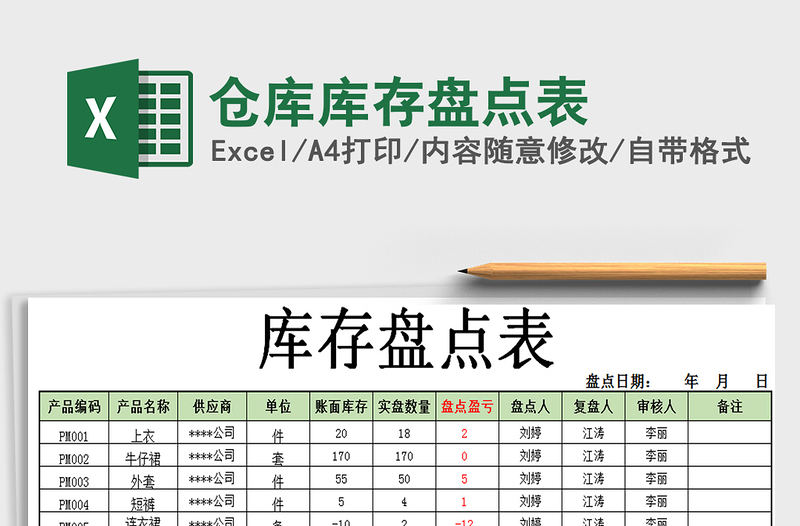 2021年倉庫庫存盤點表