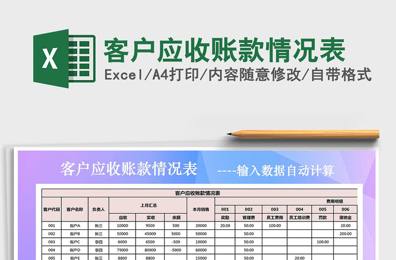 2021年客戶應收賬款情況表免費下載